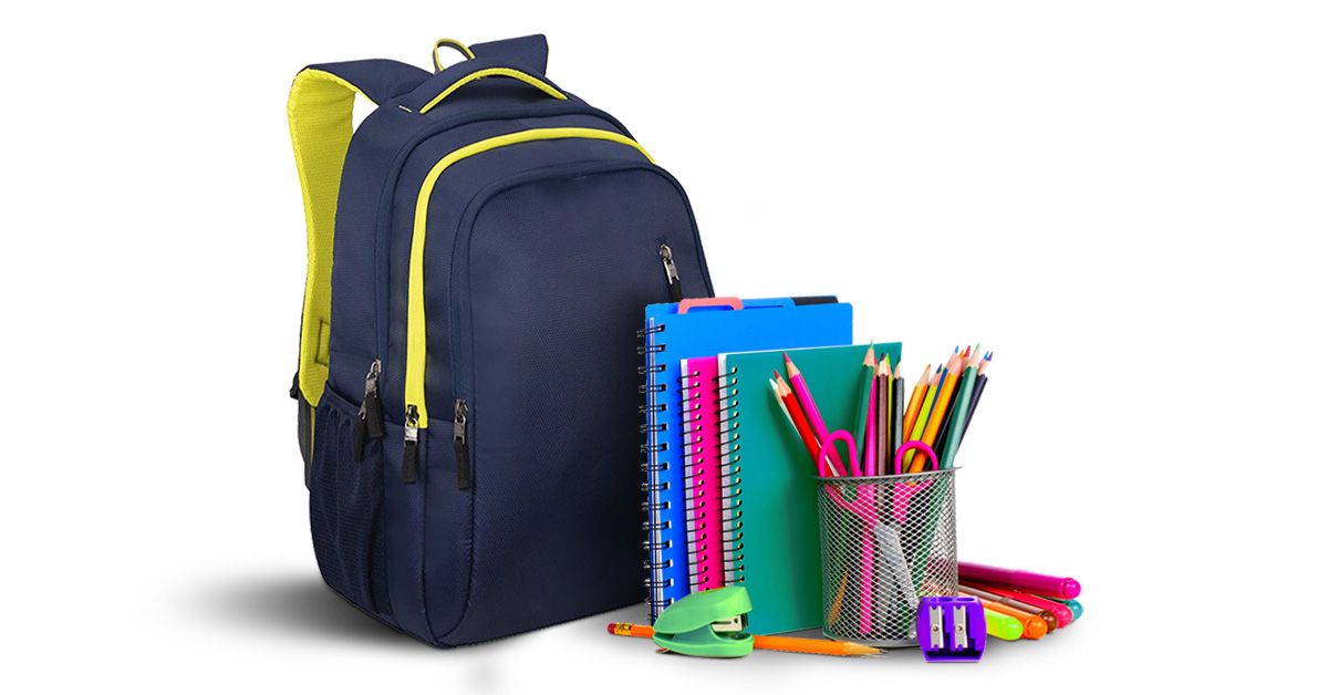 Product image with school stationery