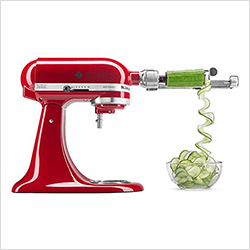 Here is an example of an optimized eCommerce hero image of KitchenAid spiralizer that shows the product in use and depicts its key benefits. Source: Amazon.com